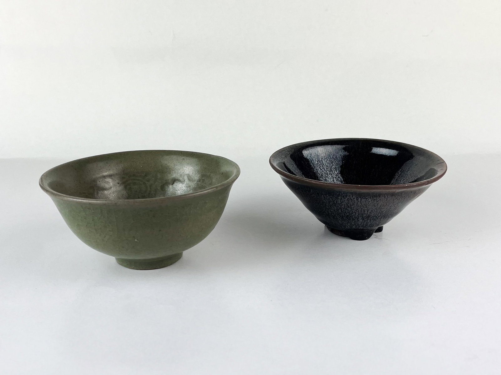 A RARE CHINESE 'OIL SPOT'JIAN TEA BOWL, SOUTHERN SONG PERIOD AND A KOREAN CELADON-GLAZED BOWL, 12TH (1 of 1)