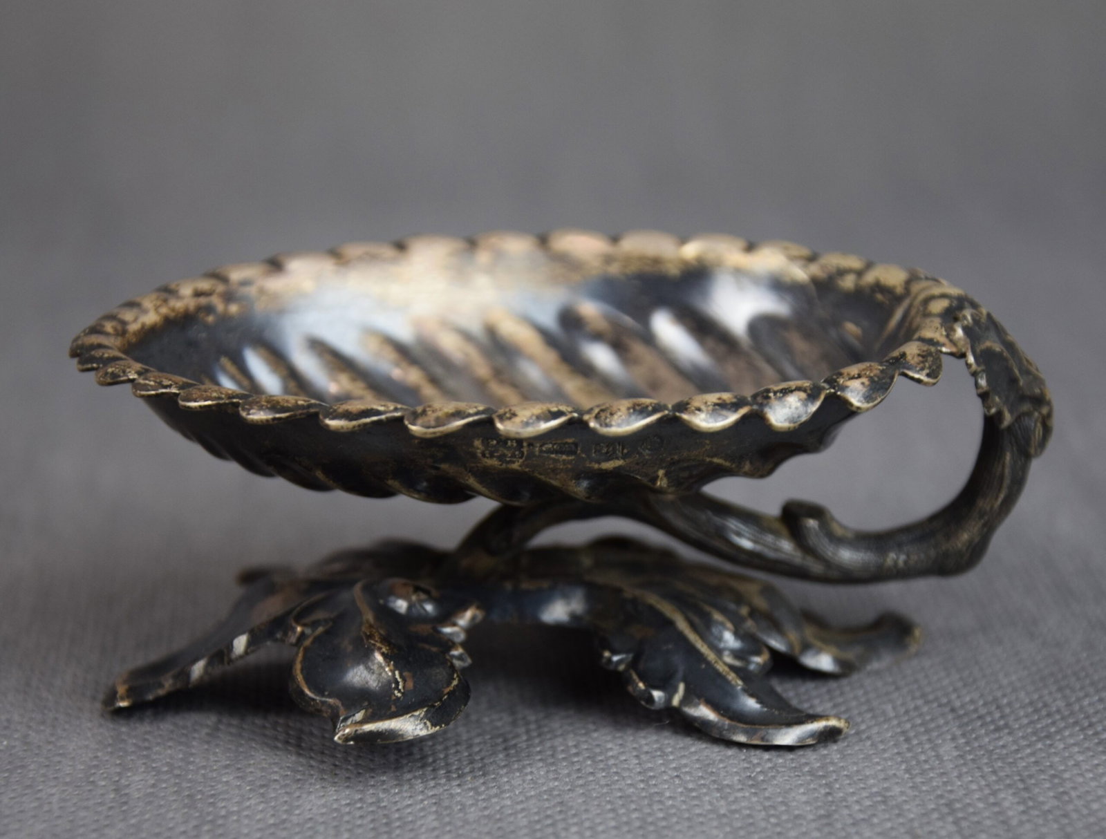 LEAF SHAPED SILVER SALT CELLAR, RUSSIA, 1855, CARL GUSTAW EKQVIST (1 of 1)
