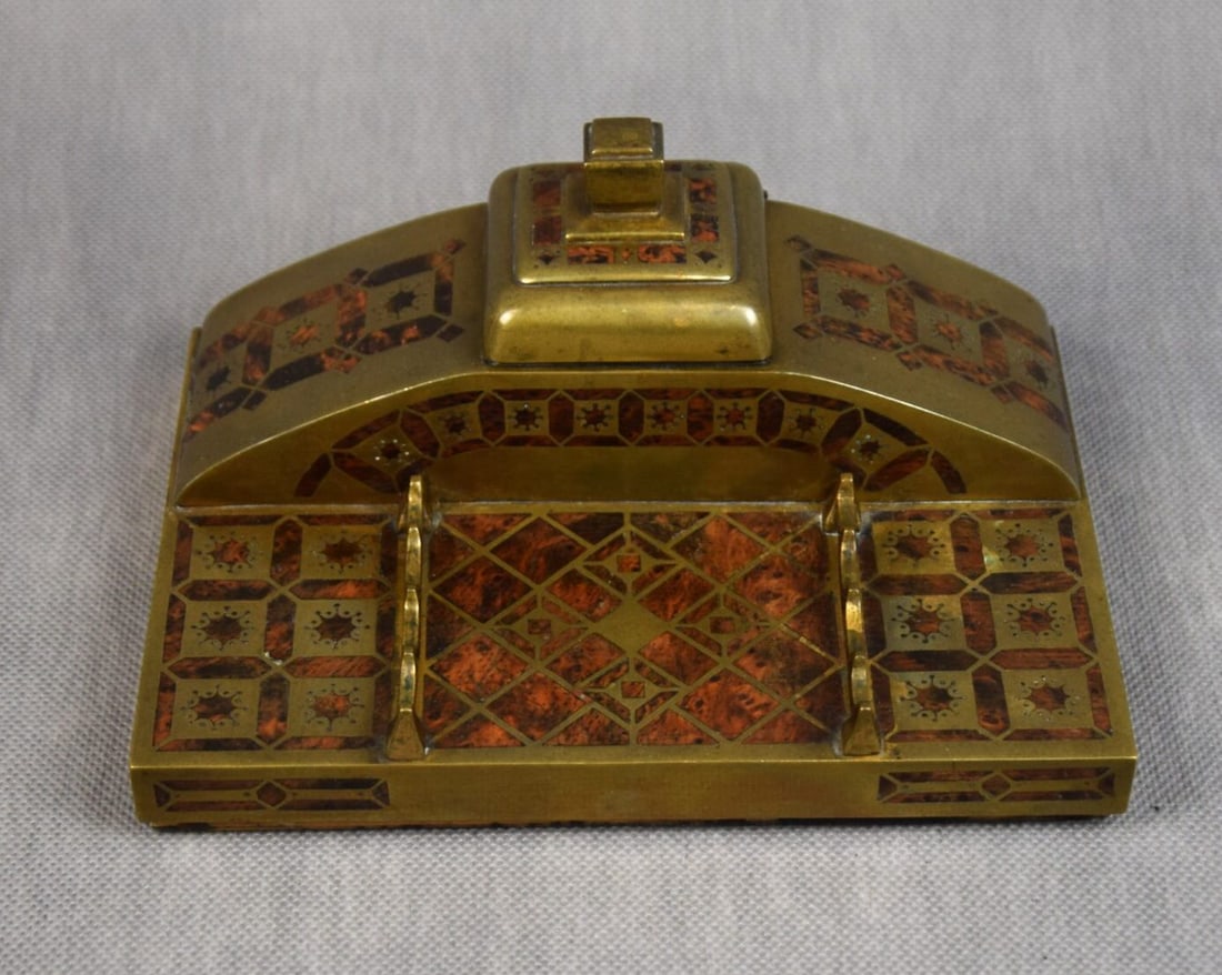ART NOUVEAU STYLE INKWELL, ERHARDT & SON, GERMANY, EARLY 20TH C. (1 of 1)