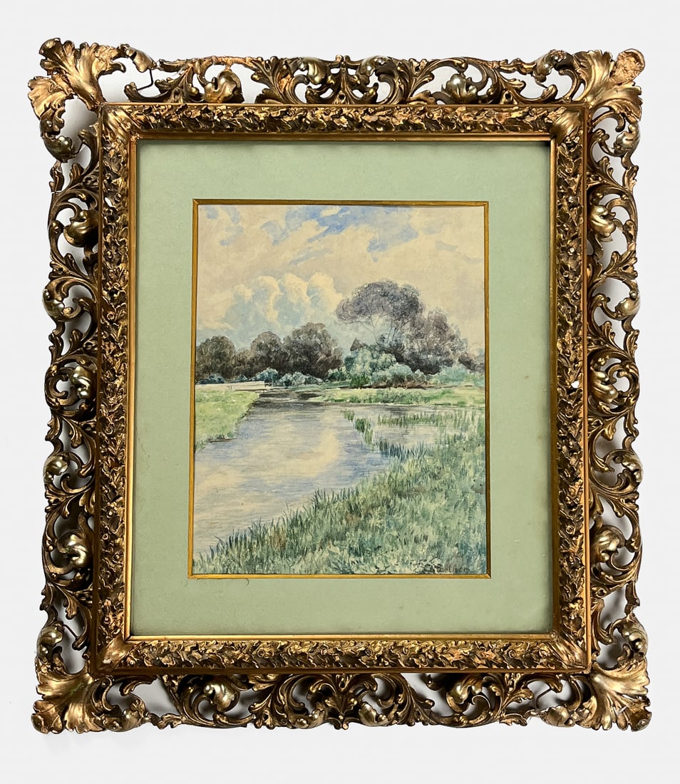 A WATERCOLOR PAINTING OF A LANDSCAPE, SIGNED 'C.HAETHER' (1 of 1)