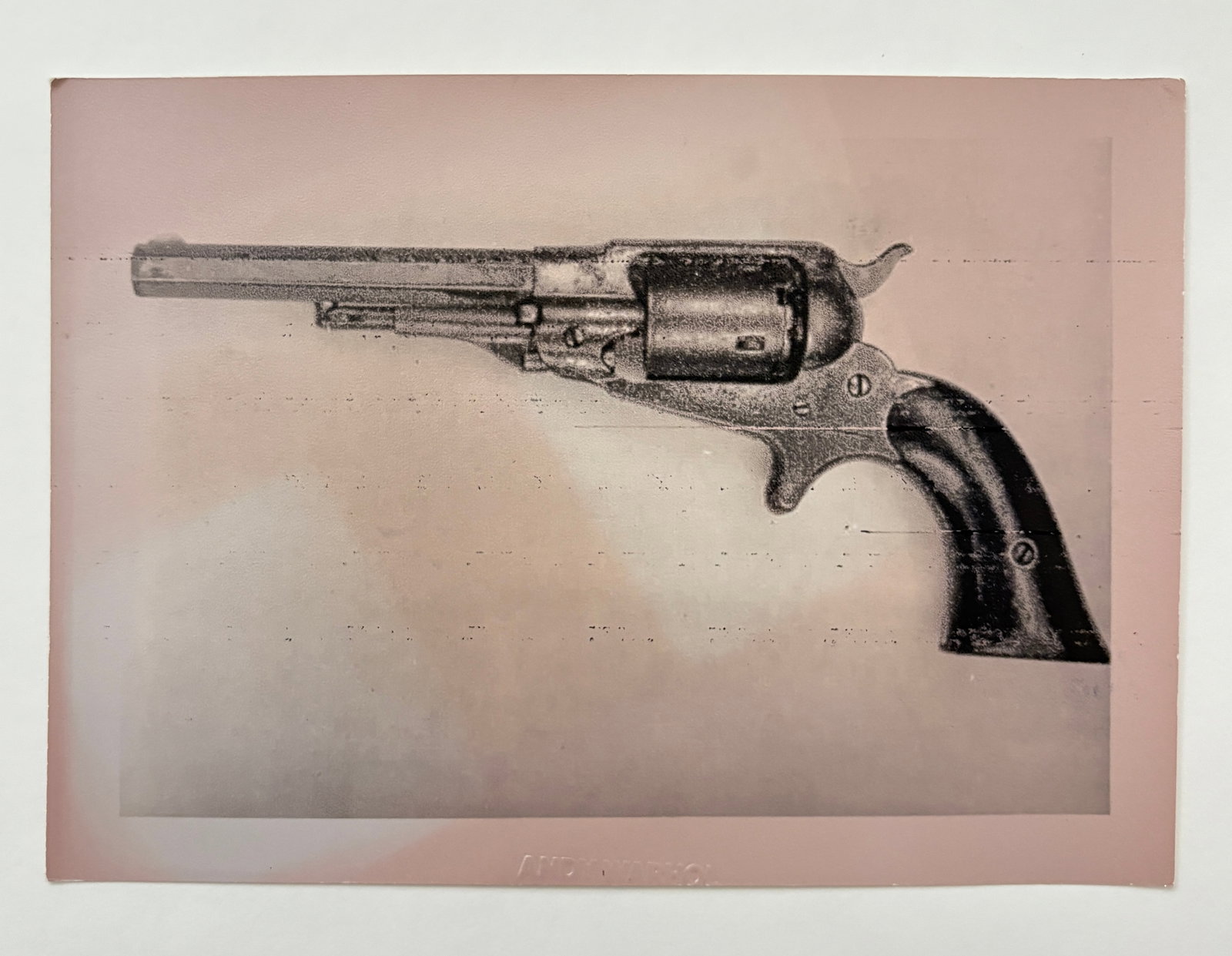 Andy Warhol - Gun Photograph, Signed and Stamped: ANDY WARHOL (1928-1987) Gun Photograph Signed and Stamped 5 x 7 inches