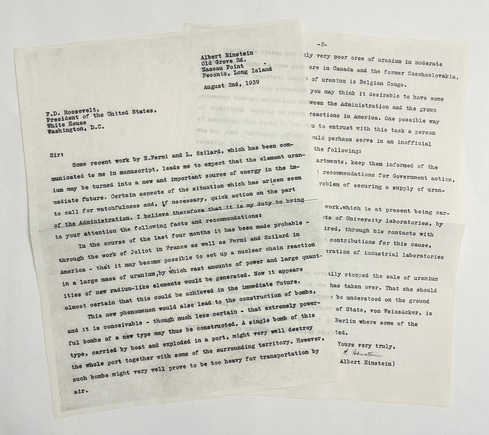 Albert Einstein - Letter (1 of 4)