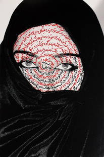 Shirin Neshat - Unveiling, Offset Lithograph: SHIRIN NESHAT (B. 1957) Unveiling Offset Lithograph 37 x 55 inches