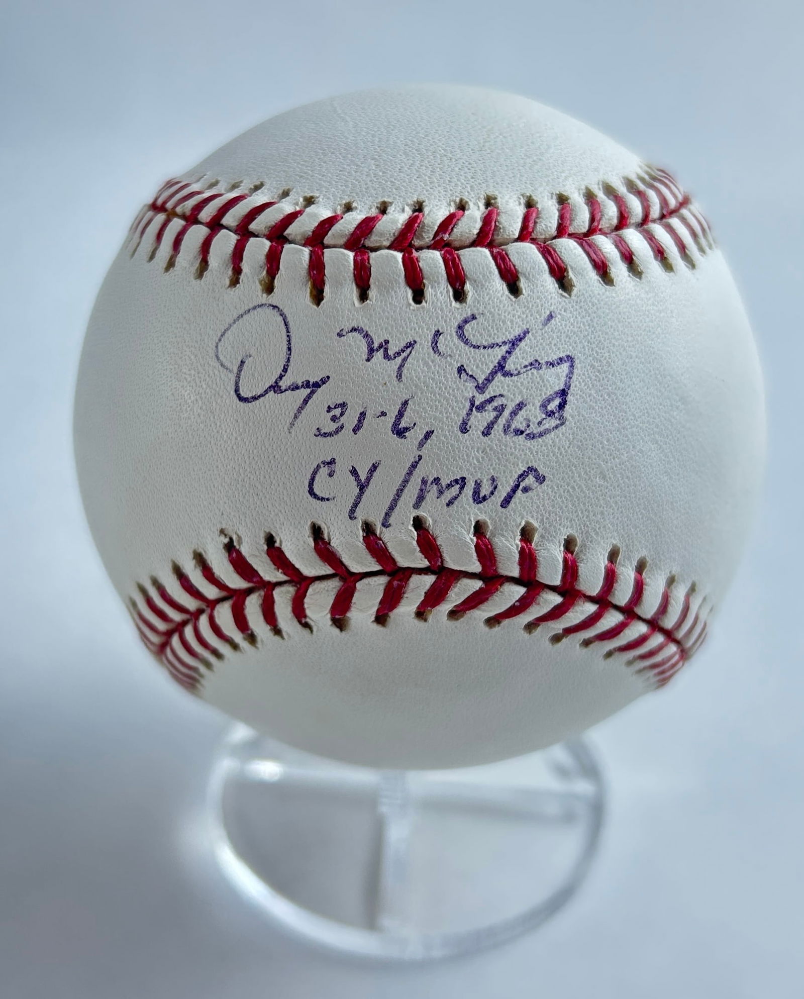 Denny McLain - Autographed Baseball, Authenticated (Cy Young/MVP Winner) (1 of 4)