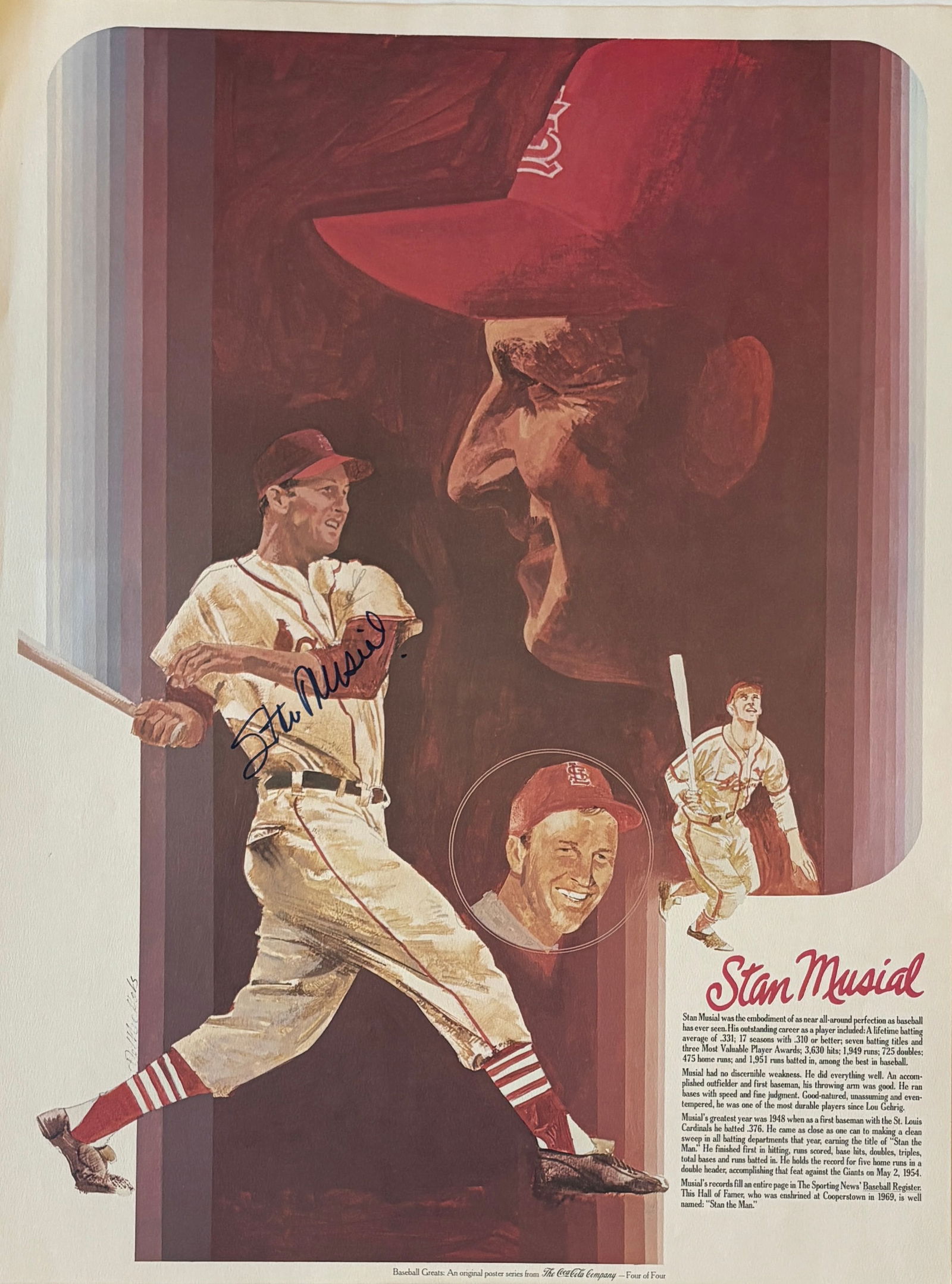 Stan Musial - Vintage Poster, Autographed (1 of 9)