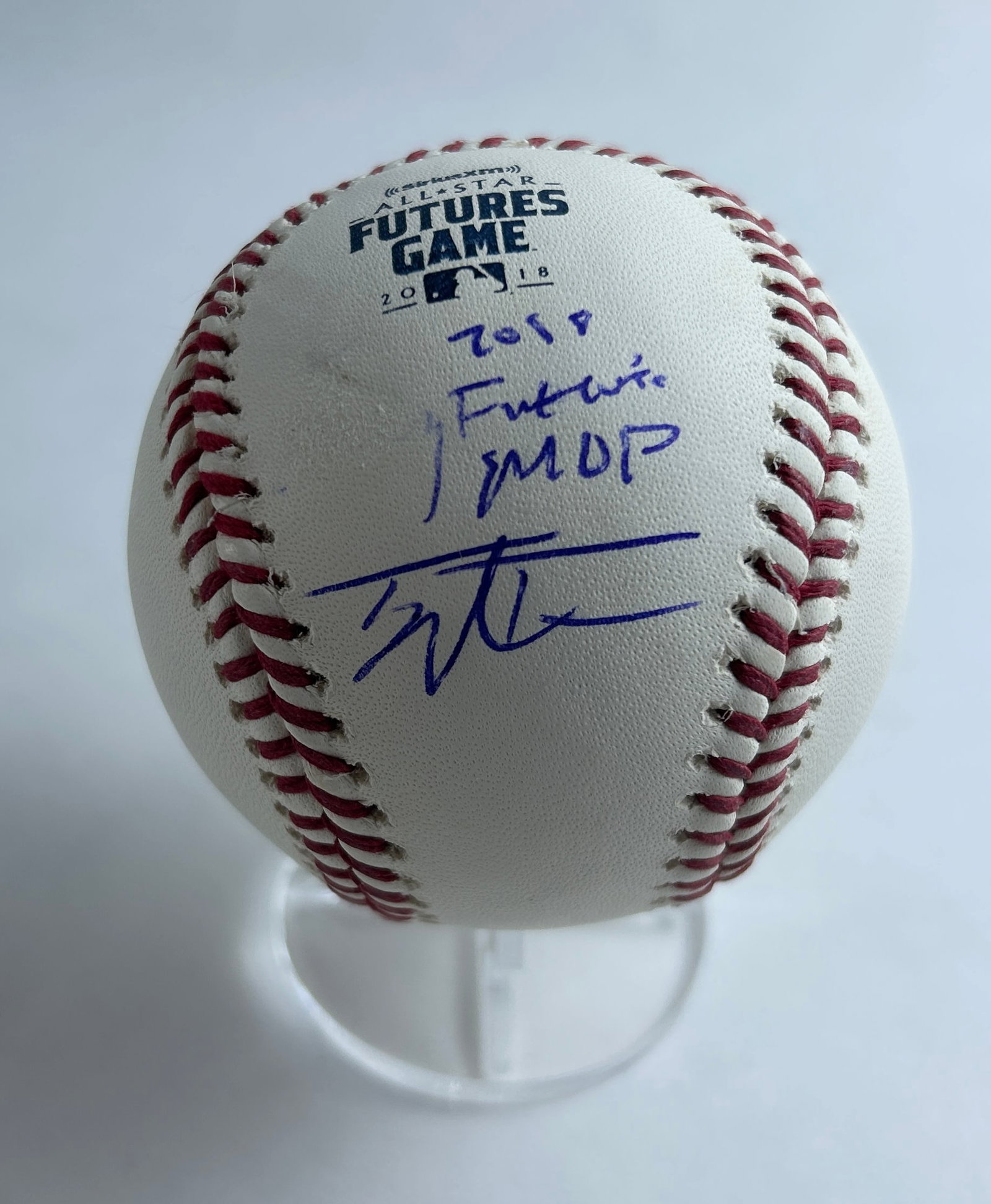 Taylor Trammel - Autographed Baseball, Authenticated: TAYLOR TRAMMEL (B. 1997) Autographed/Hand Signed Baseball Authenticated by ACT4UC, Comes with COA