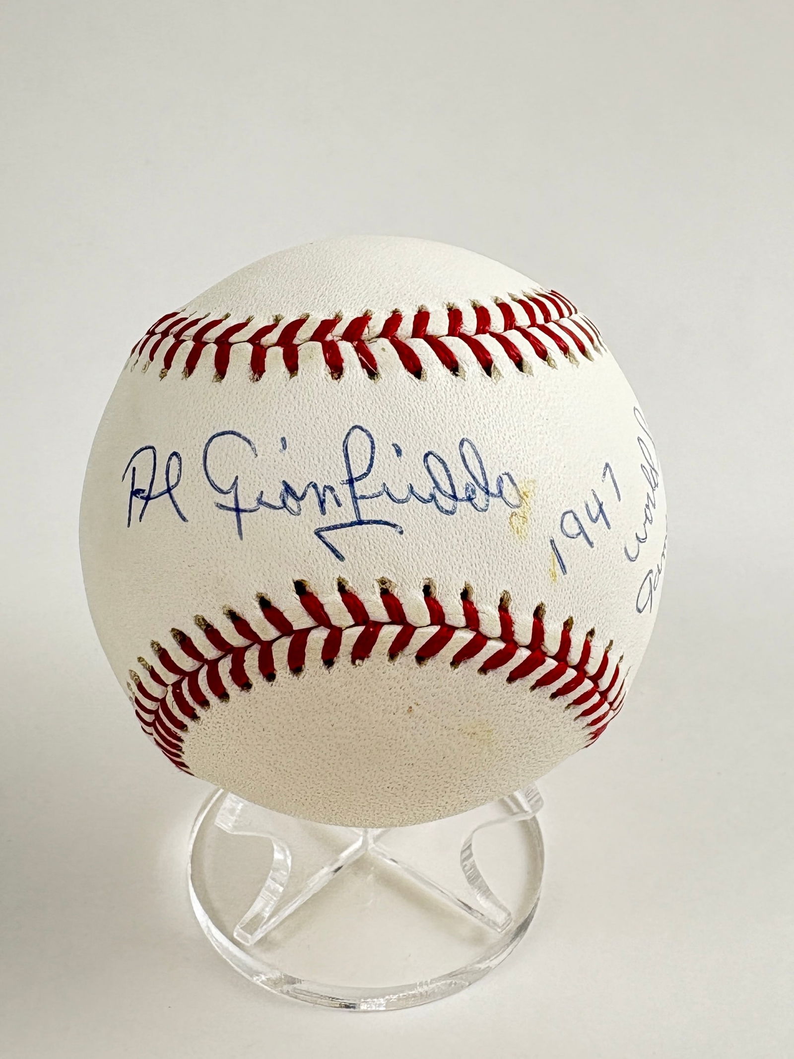 Al Gionfriddo - Autographed Baseball, Beckett Authentication (1947 World Series Game 6) (1 of 5)