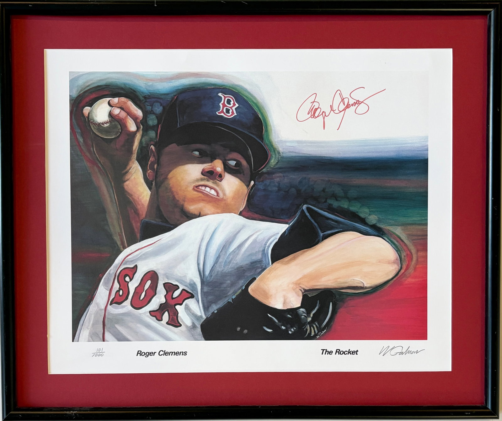 Roger Clemens - Autographed Poster: ROGER CLEMENS (B. 1962) Autographed/Hand Signed by Roger Clemens Lithograph 20 x 25 inches