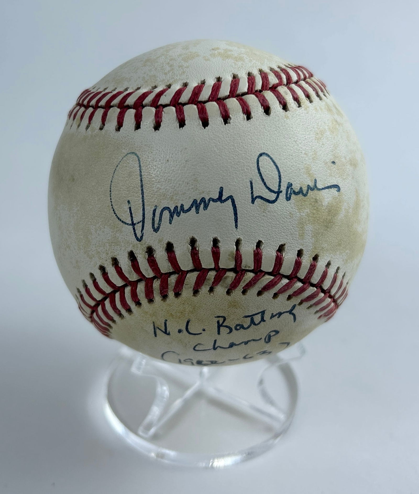 Tommy Davis - Autographed Baseball, Authenticated (1962 Batting Champion) (1 of 4)