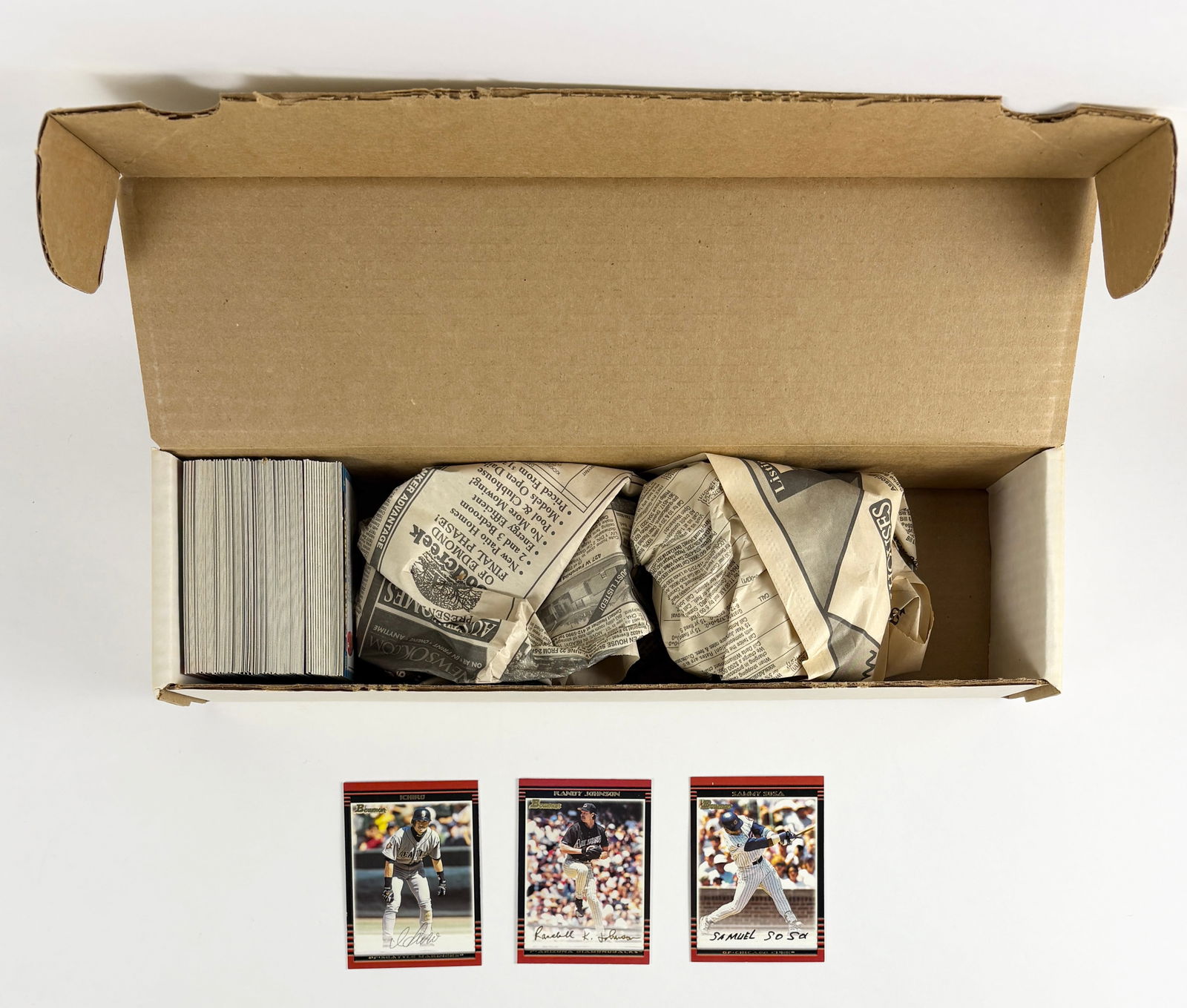 Lot of Bowman Baseball Cards (Ichiro, Chipper Jones, Sammy Sosa, Randy Johnson) (1 of 5)