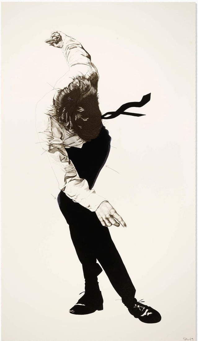 Robert Longo - Eric, 1989 (Lithograph in Colors): ROBERT LONGO (B. 1963) Eric, 1989 Lithograph in Colors This striking lithograph in colors by Robert Longo, titled *Eric*, was created in 1989. Known for his intense and dramatic works, Longo’s power