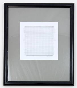 Agnes Martin - Untitled, Pencil Drawing: AGNES MARTIN (1912-2004) Untitled Pencil Drawing on Fine Laid Paper This elegant pencil drawing by Agnes Martin, titled *Untitled*, reflects the artist's minimalist and geometric approach to abstracti