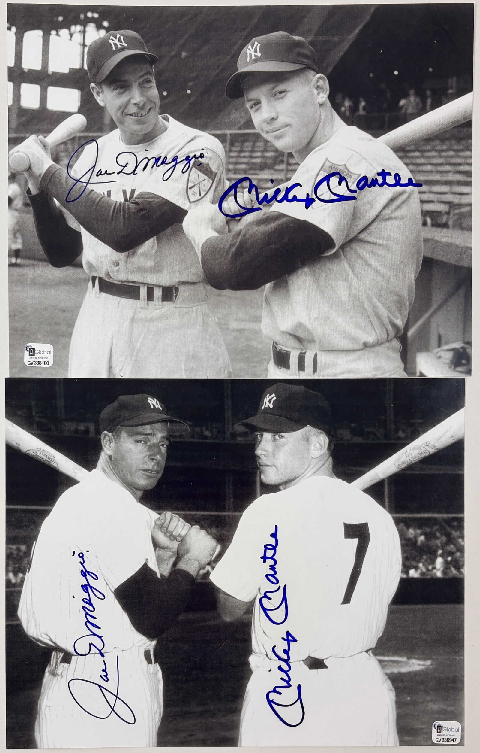 Grouping of Two - Mickey Mantle & Joe DiMaggio, Hand Signed Photographs (Authenticated) (1 of 11)