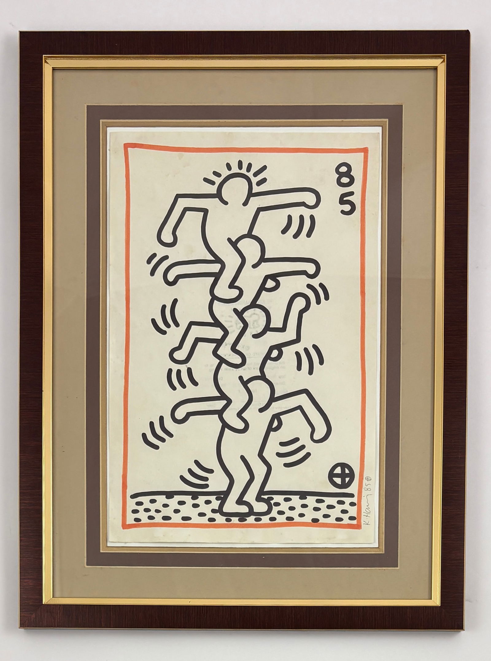 Keith Haring - Original Ink on Paper, 1985 w/ COA (1 of 8)