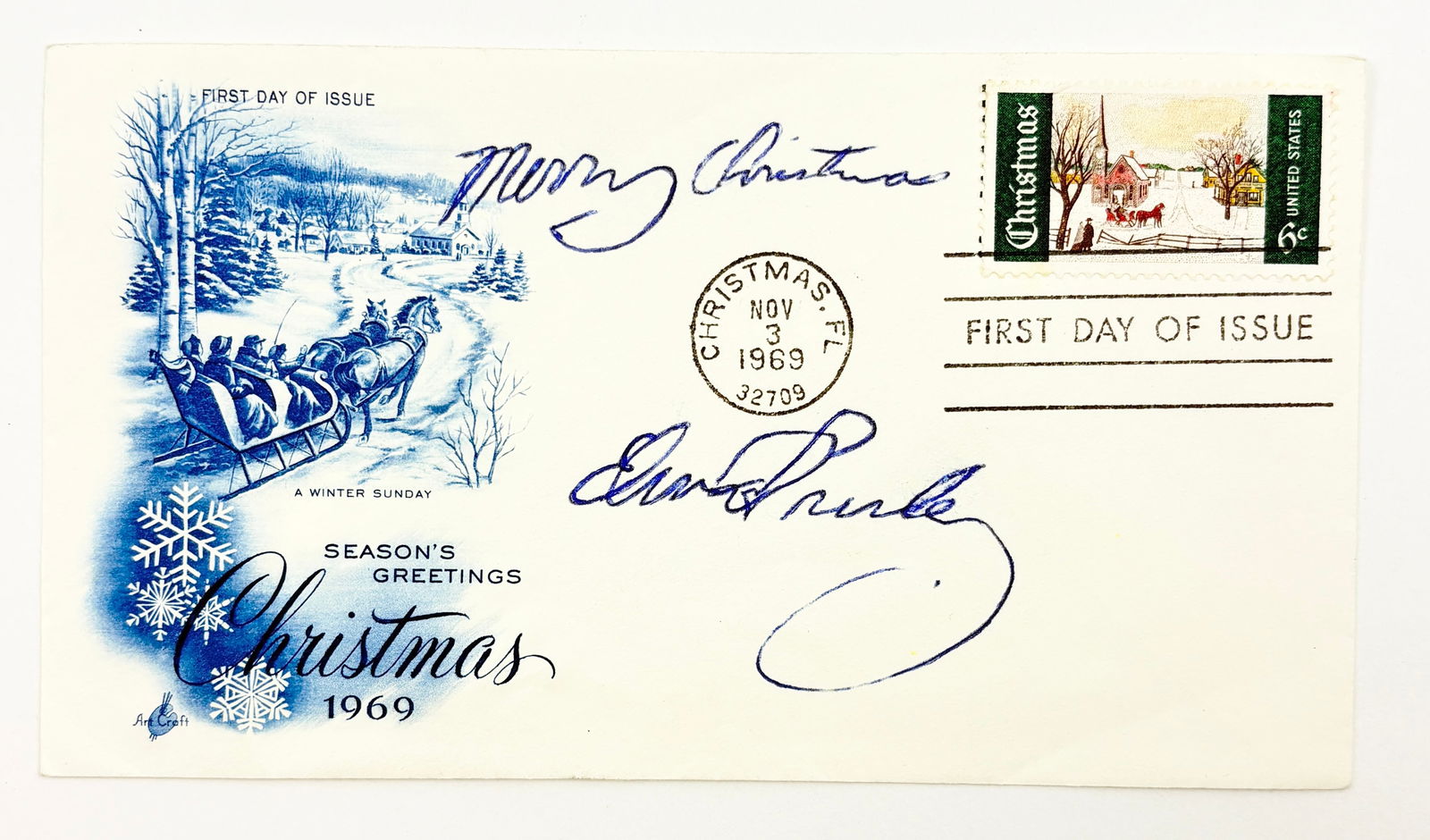 Elvis Presley - Hand Signed Christmas Envelope w/ COA (1 of 8)
