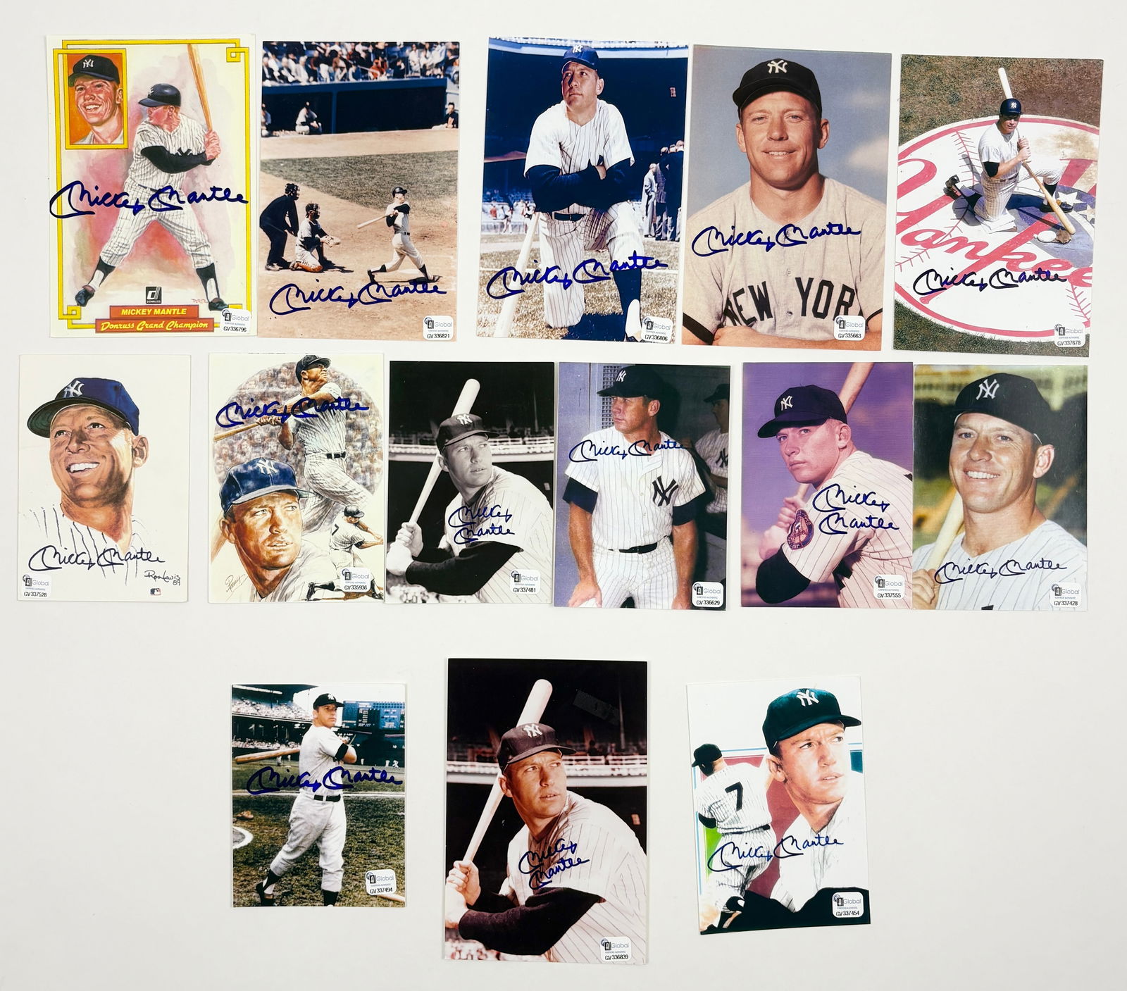 Grouping of Fourteen (14) Mickey Mantle, Hand Signed Photographs (1 of 17)