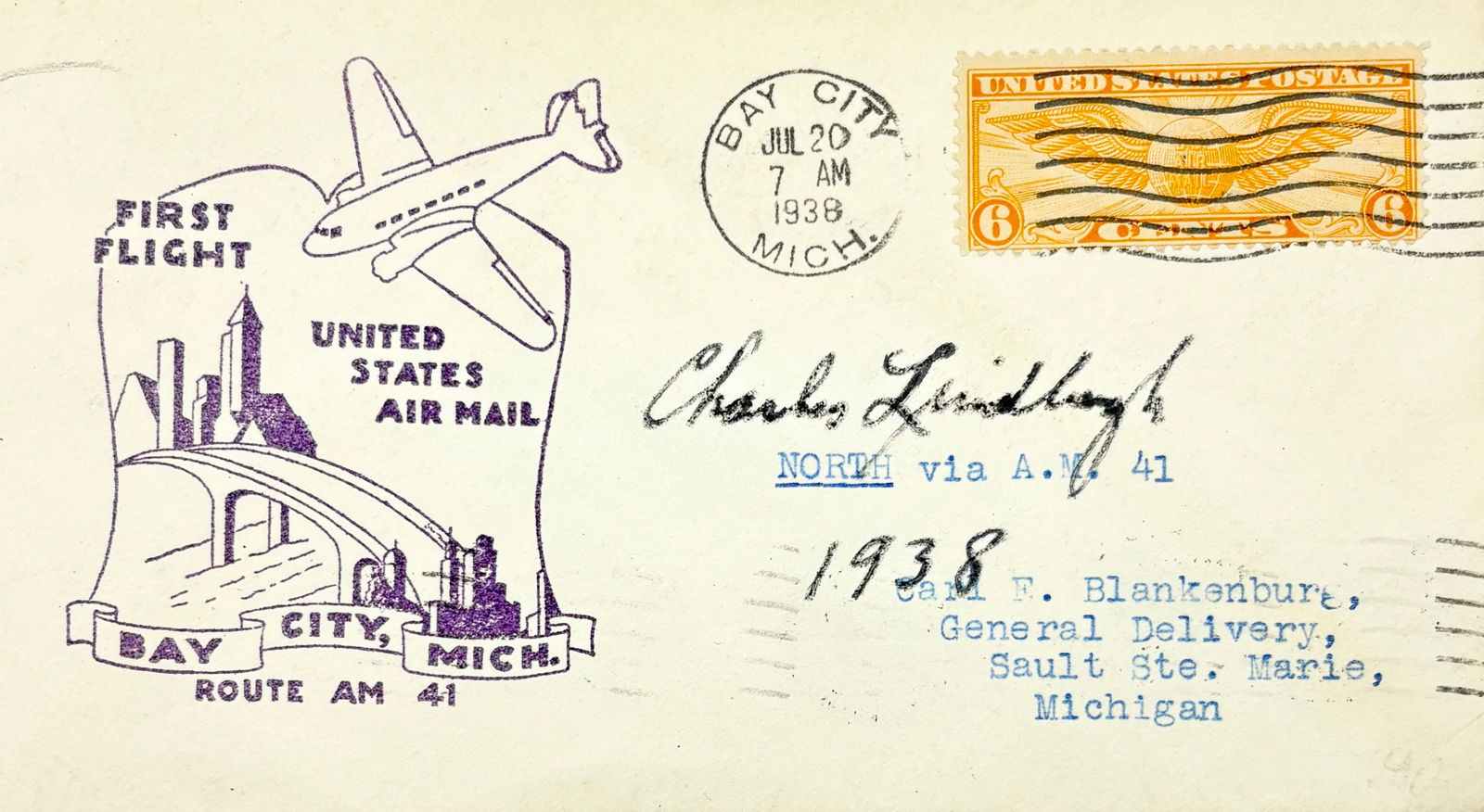 Charles Lindbergh - Hand Signed, Mailing Envelope (1 of 5)