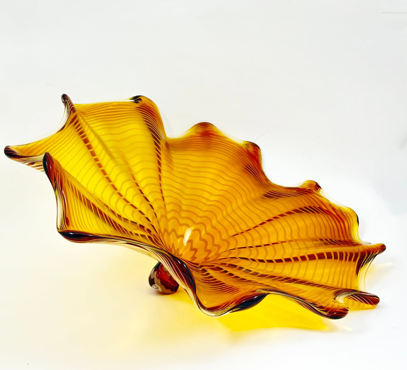 Dale Chihuly - Three Seaform Glasses, Attributed: Attributed to Dale Chihuly - Grouping of Three Seaform Glasses Each with a 20 Inch Diameter This stunning grouping of three Seaform glasses, attributed to renowned artist Dale Chihuly, showcases his e
