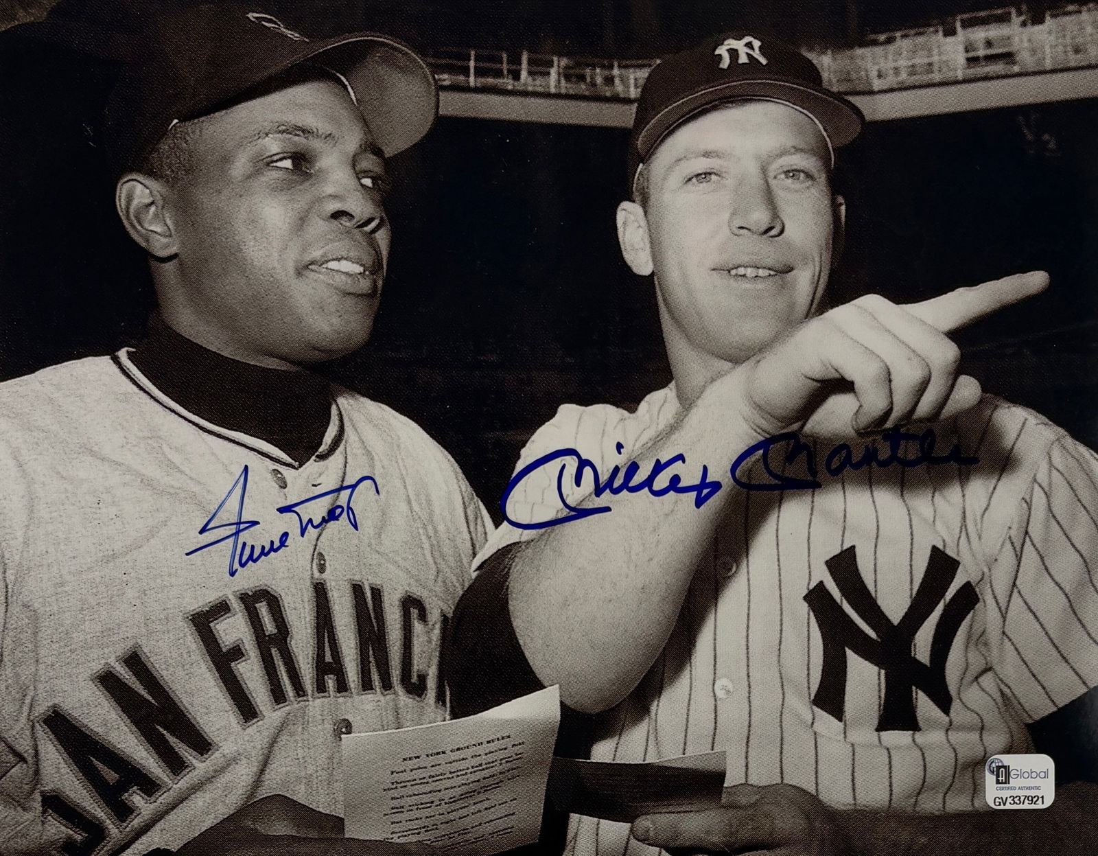 Willie Mays, Mickey Mantle, Hand Signed Photograph (1 of 6)