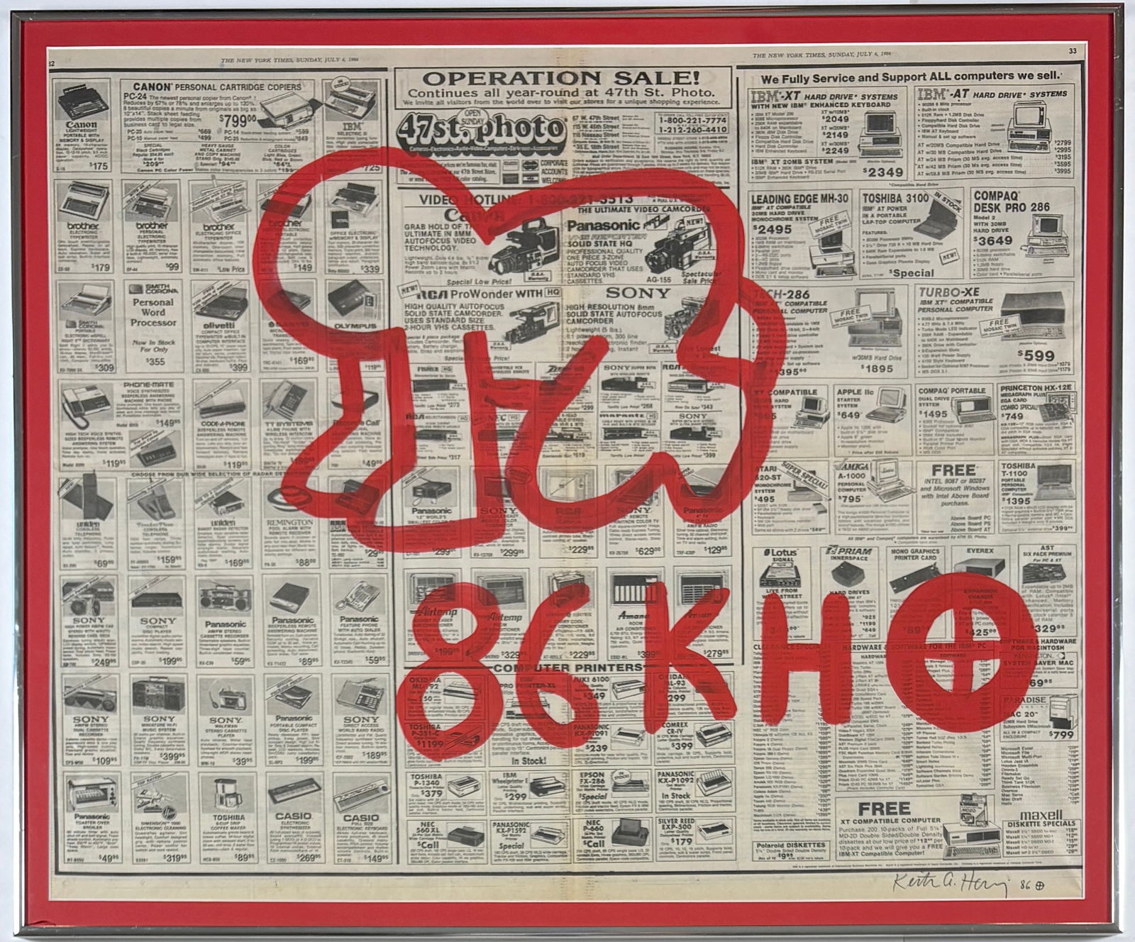 Keith Haring - Original Ink on New York Newspaper w/ COA (1 of 10)