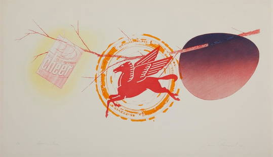 James Rosenquist - Spring Cheer, 1978: James Rosenquist (1933–2017) Spring Cheer 1978 Color etching and pochoir on Pescia Italia paper From the edition of 78 Signed, titled, numbered, and dated in pencil Dimensions: 22.75 x 40