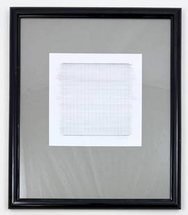 Agnes Martin - Untitled, Pencil Drawing: AGNES MARTIN (1912-2004) Untitled Pencil Drawing on Fine Laid Paper This elegant pencil drawing by Agnes Martin, titled Untitled, reflects the artist's minimalist and geometric approach to
