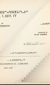 Albert Einstein - Hand Signed Book (1 of 2)