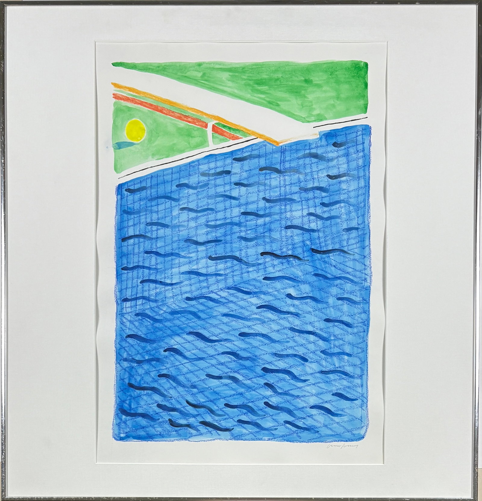 Attrib. David Hockney - Pool, Watercolor on Paper (1 of 8)