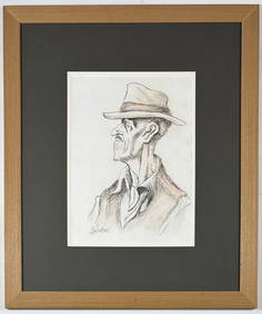 Attrib. Thomas Hart Benton - Pencil Drawing, w/ Provenance Letter (1 of 7)