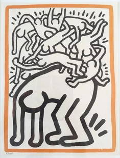 Keith Haring - Fight Aids Worldwide, 1990 (Lithograph): KEITH HARING (1958–1990) Fight Aids, 1990 Pencil Numbered Lithograph 8.25 x 11 inches (21 x 28 cm) *Fight Aids* (1990) by Keith Haring is a powerful lithograph created to raise awareness about the A