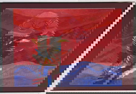Attrib. Fernando De Szyszlo - Oil on Paper: Attributed to FERNANDO DE SZYSZLO (1925–2017) Untitled Oil and Mixed Media on Paper Signed lower right 24 x 36 inches This dynamic composition by Fernando de Szyszlo, one of Latin America's most cel