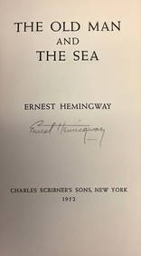 Ernest Hemingway - The Old Man and the Sea, Hand Signed First Edition (1 of 2)