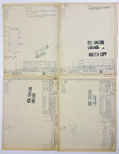 Farrand Optical Co. – Set of 4 NASA KSC Blueprints for Optical Housing Components, 1965–1966: NASA / FARRAND OPTICAL CO., INC. Set of Four Engineering Blueprints for Optical Component Housings Blueprints on cream engineering paper, each showing different stages or parts of precision-machined