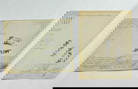Farrand Optical – 2 NASA Master Copy Blueprints for Panel & Switch Mounts, Apollo 9 (1968): NASA / FARRAND OPTICAL CO., INC. Lot of Two Master Copy Engineering Blueprints for Panel Close Connector and Switch Mount A matched set of two original NASA contractor blueprints created in early