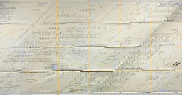 NASA Apollo-Era Blueprint: Main Display Console – Panel No. 2, Singer-General Precision Inc., 1966: Original NASA Apollo-era blueprint titled "Main Display Console – Panel No. 2", dated October 1966, produced by Singer-General Precision, Inc., Link Division, under Contract NAS 9-497. This massive