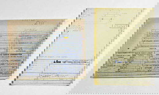 Lot of Two ALSEP Blueprints – Passive Seismic Sensor (Pre-Apollo 11) & Experiment Panel Harness: NASA / BENDIX CORPORATION – Aerospace Systems Division, Ann Arbor, Michigan Modification Drawing: Passive Seismic Sensor Assembly (ALSEP) Size Code E (?11" × 17") “Check Print” master
