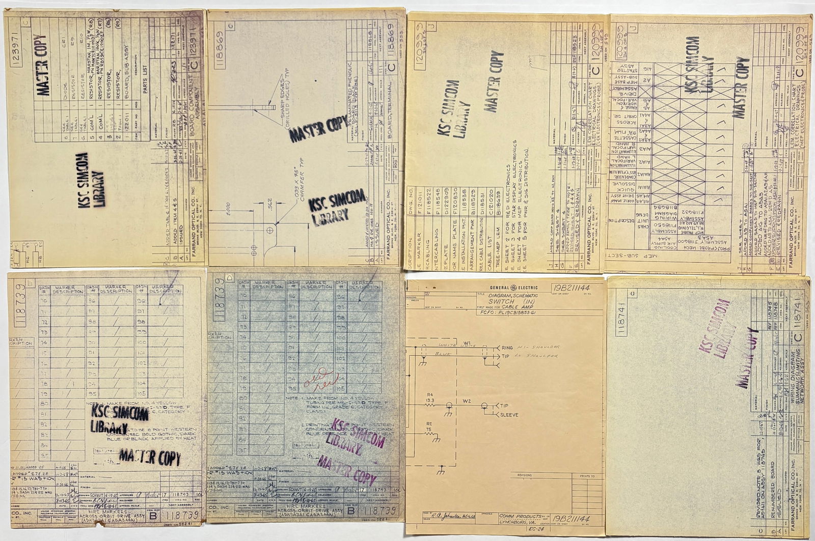 Apollo 11–13 Command Module – Lot of 9 NASA Engineering Blueprints (1 of 10)