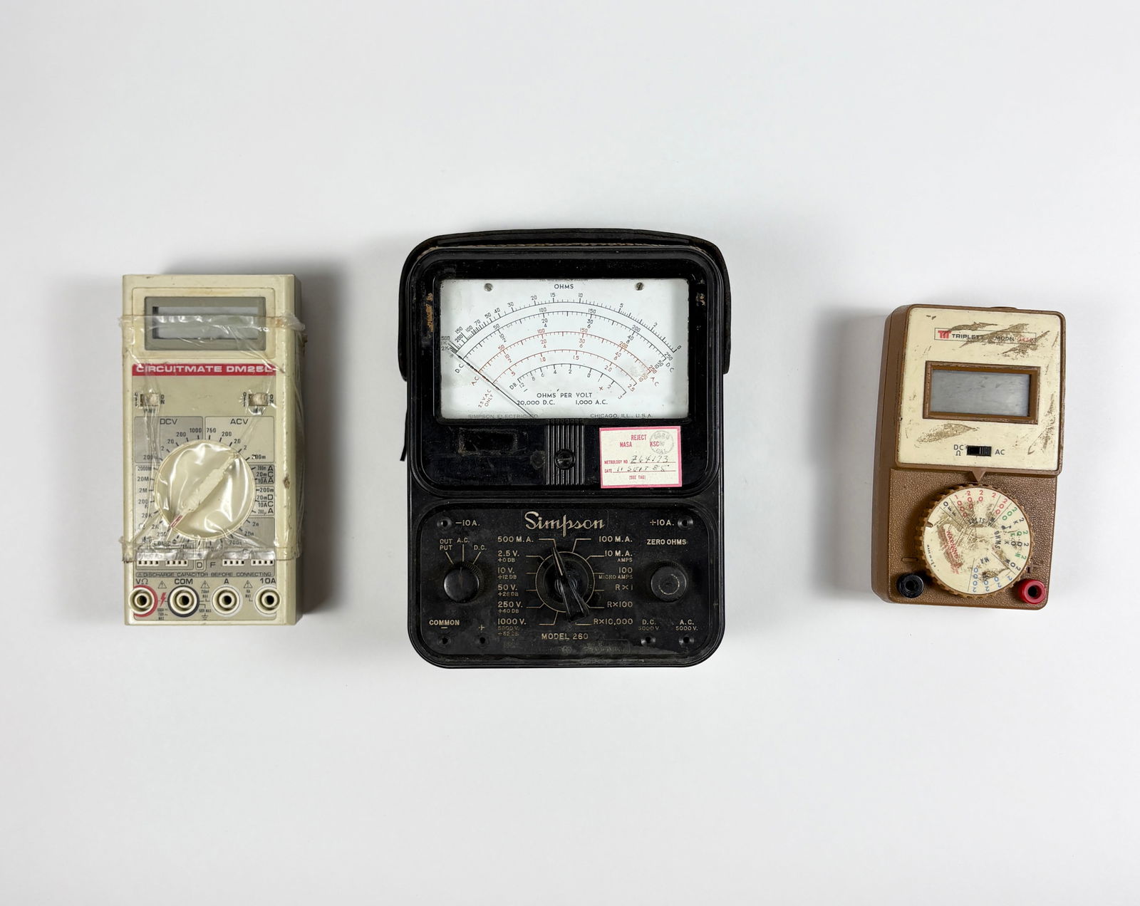 Vintage NASA Multimeter Lot – Simpson 260, Triplett 3450 & Circuitmate DM25L, Ex-Charles Bell (1 of 16)