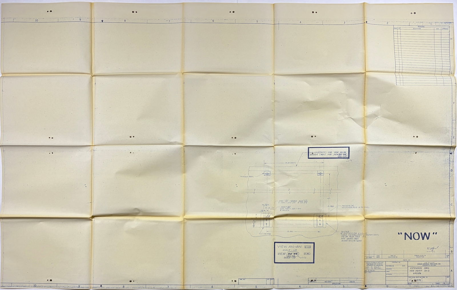 Apollo 14 Extension Drawing – Electrical Equipment Installation, Size J Blueprint (1 of 4)