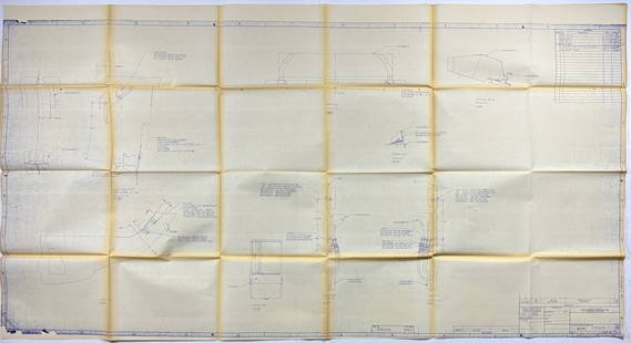 Apollo 14 Command Module Electrical Panel Blueprint – Size J (66"x36"), Singer General Precision: Singer General Precision Electrical Panel Assembly Drawing – Apollo 14 Command Module Original Size J blueprint measuring 66 x 36 inches detailing the electrical panel assembly for the Apollo 14