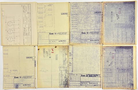 Apollo 1 Simulator Wiring & Programmer Schematics – Sizes D, E & F (Lot of 9 Blueprints): LINK GENERAL PRECISION INC. / FARRAND OPTICAL CO. Lot of Nine Original NASA Engineering Schematics – Apollo 1 CMS Wiring & Recorder Programming A rare and extensive archive of Apollo 1-era