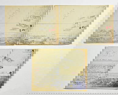 Apollo 12 – Farrand Optical Lot of 3 SIMCOM Master Wiring Blueprints (D & F Size): FARRAND OPTICAL CO., INC. Lot of Three Original NASA Wiring Diagrams – Iris, Terminator, and Power Controls Sub-Assembly Sizes D (2x) and F (1x) All marked MASTER COPY and KSC SIMCOM LIBRARY Apollo