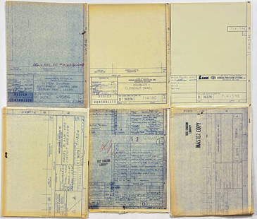 Apollo 14 – Lot of 6 Size D–E Blueprints, Singer, Link & Farrand Optical: SINGER-GENERAL PRECISION, LINK-GENERAL PRECISION SYSTEMS, and FARRAND OPTICAL CO., INC. Lot of Six NASA Engineering Blueprints – Circuit Panels, Closeouts, & Control Systems Sizes D–E Apollo 14 (1