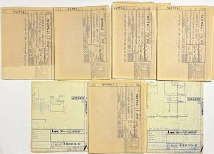 Apollo 10 – Lot of 7 Link Precision Blueprints incl. T.V. Bench Maintenance & Panel Wiring: LINK GENERAL PRECISION SYSTEMS, INC. Lot of Seven Blueprints – T.V. Bench Maintenance Assembly & Electrical Panel Schematics Sizes D–E Apollo 10 (1969) Group of seven original engineering blueprin