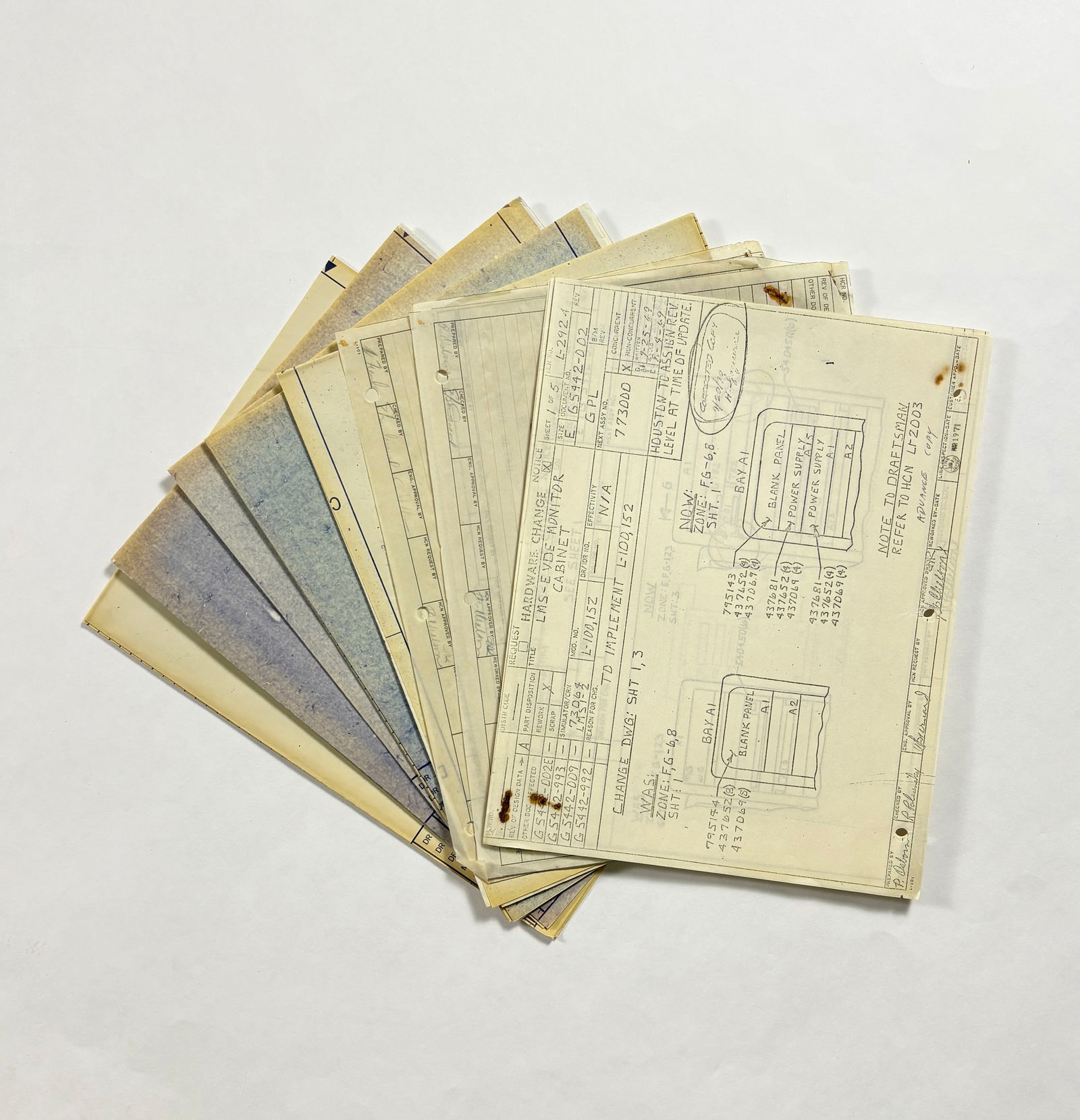 Apollo 11 – Lot of 7 Link Precision Blueprints for System Indexes & LMS Monitor Mods (1 of 14)