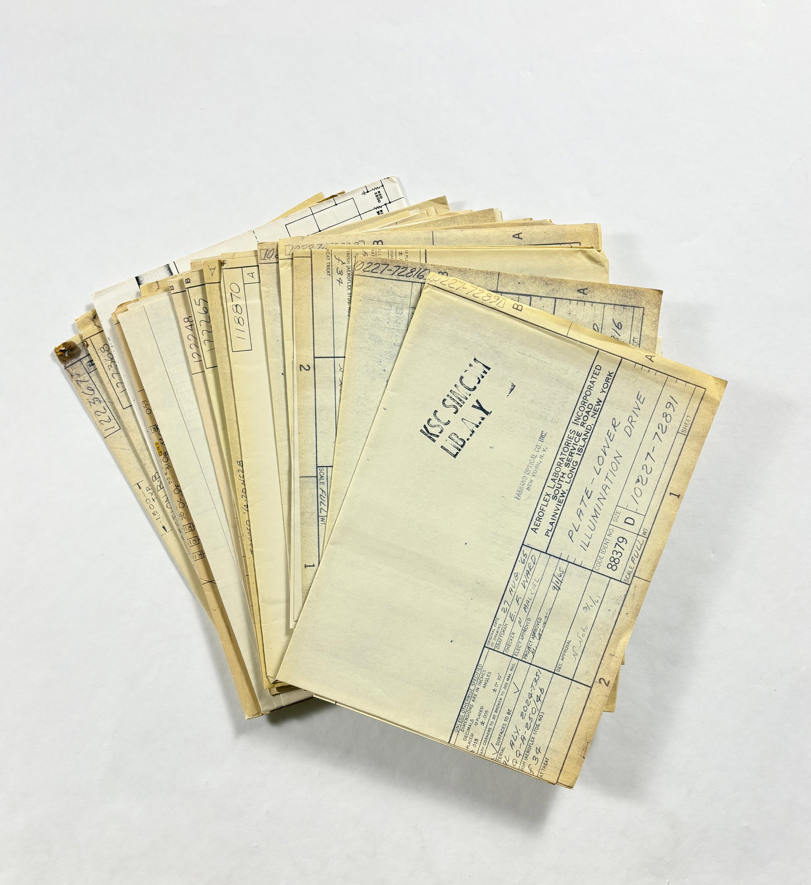 Pre-Apollo 1 – Lot of 19 Blueprints from Farrand, Motorola, Aeroflex & RCA (12 Size D, 1 Size E) (1 of 20)