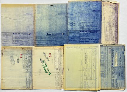 Apollo 1 Engineering Blueprints – Circuit Panels & Consoles (Lot of 8): Contractors: Link General Precision, Farrand Optical, and Singer General Precision Lot of Eight Original Apollo 1 Engineering Blueprints A group of eight technical blueprints from the Apollo 1 era, do