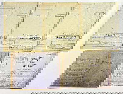 Apollo 11 – Lot of 5 Blueprints Including 2 Size F Master Copies: FARRAND OPTICAL CO., INC. & LINK GENERAL PRECISION Lot of Five NASA Engineering Blueprints from Apollo 11 An exceptional group of five original engineering blueprints used during the Apollo 11 mission