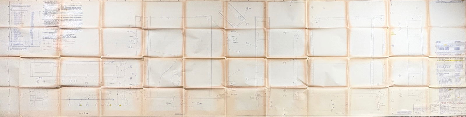 Apollo 1 – Bendix Size J Blueprint (133x34 in.), Primary Structure Assembly (1 of 12)
