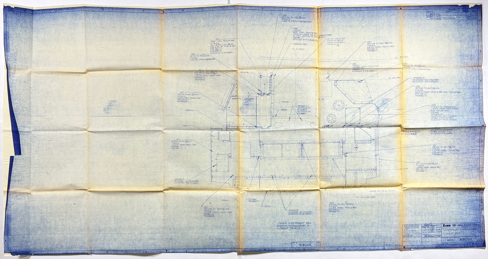 Apollo 11 – Size J Blueprint for Lower Equipment Bay Closeout Installation (1 of 7)